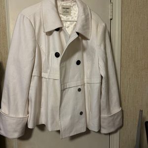 Old Navy Pea Coat White XXL White